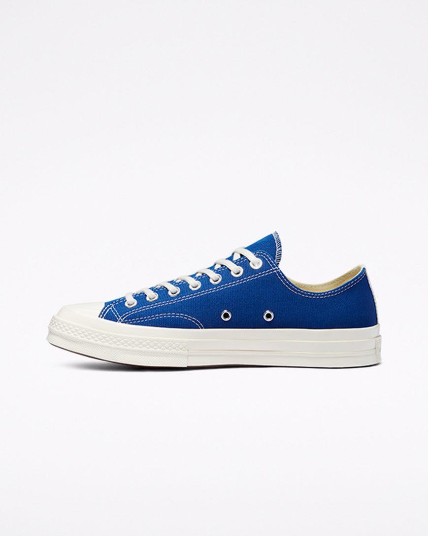 Tenis Converse x Comme des Garçons PLAY Chuck 70 Cano Baixo Masculino Azuis Pretas | PT X0543P8